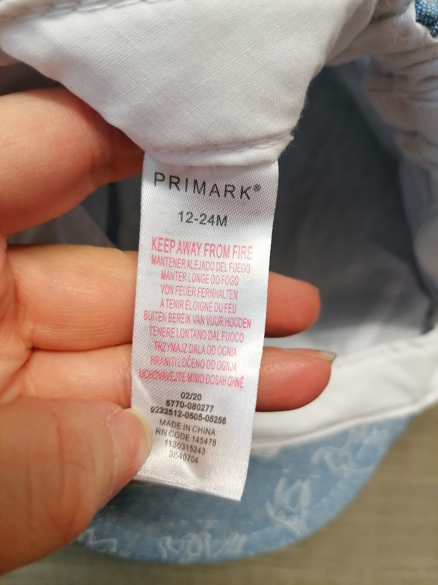 Primark Baby Boy Summer Hat Blue Safari Print 12-24 Months New