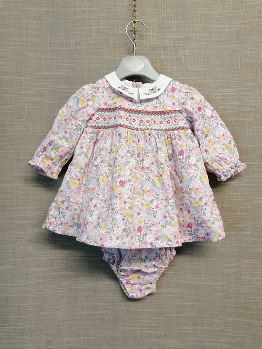 Nutmeg Dress Set Pink Floral Age 0-3 Months