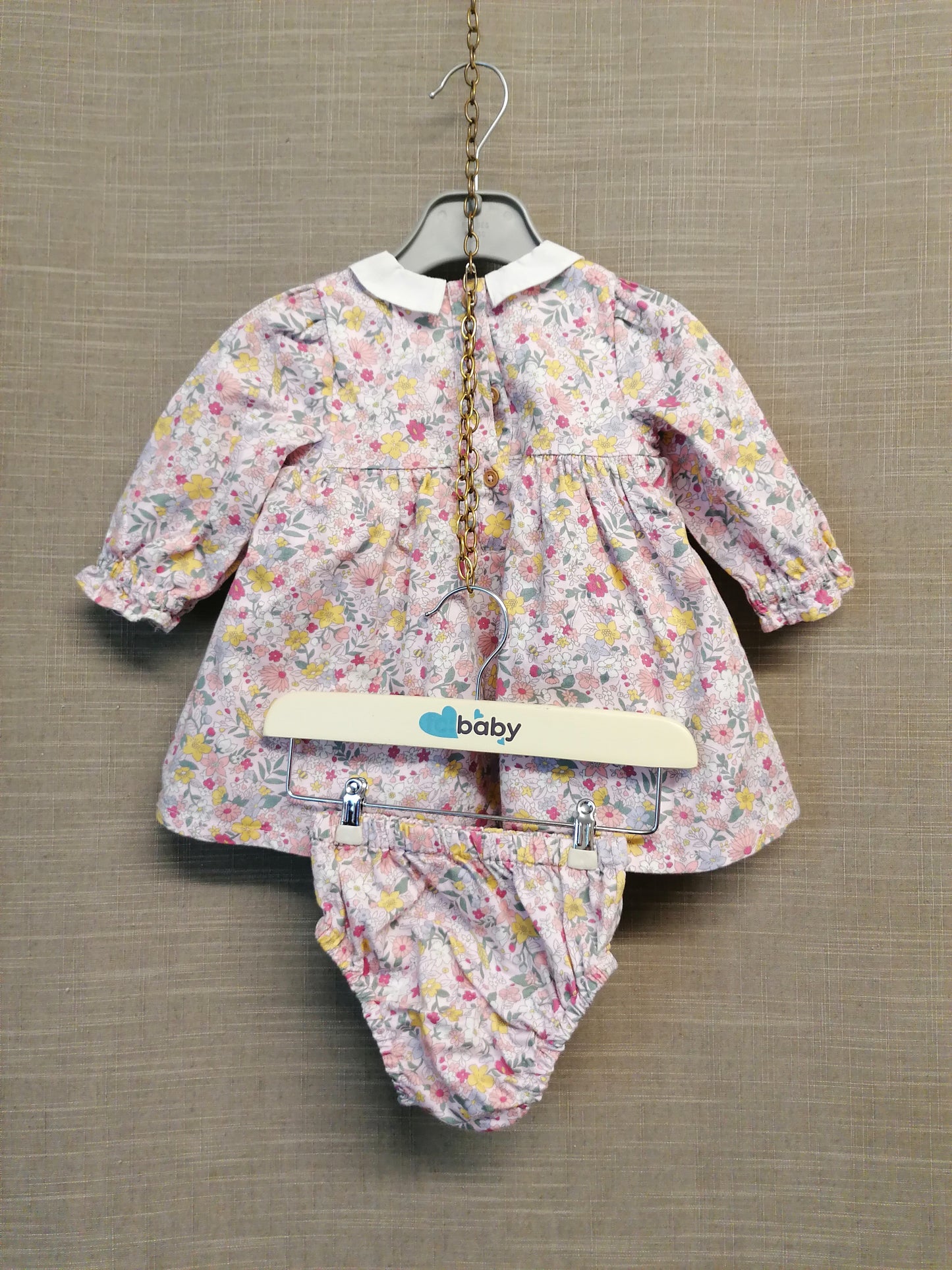 Nutmeg Dress Set Pink Floral Age 0-3 Months