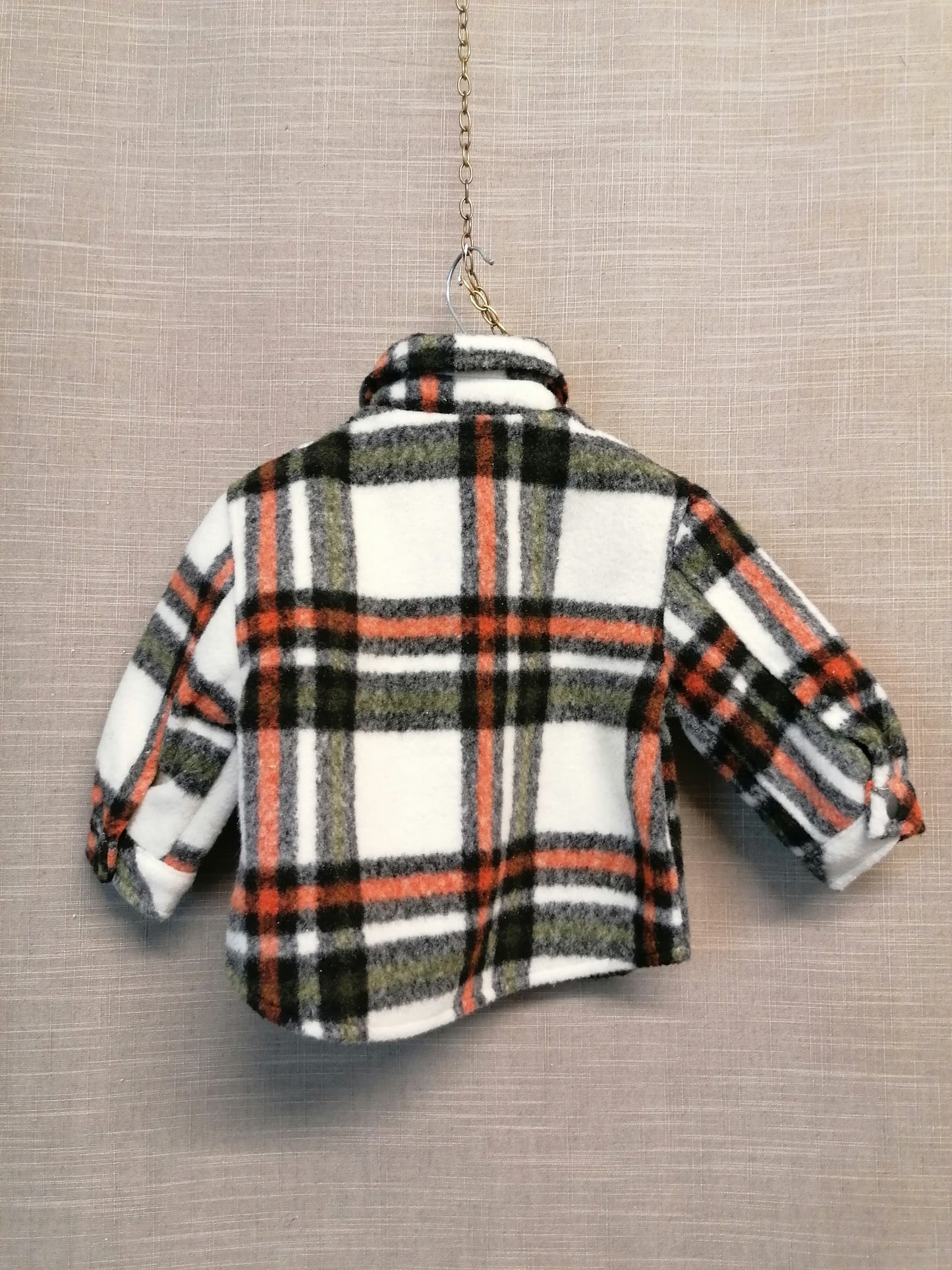 Nutmeg Boys Shacket Brown Orange Check Age 12-18 Months