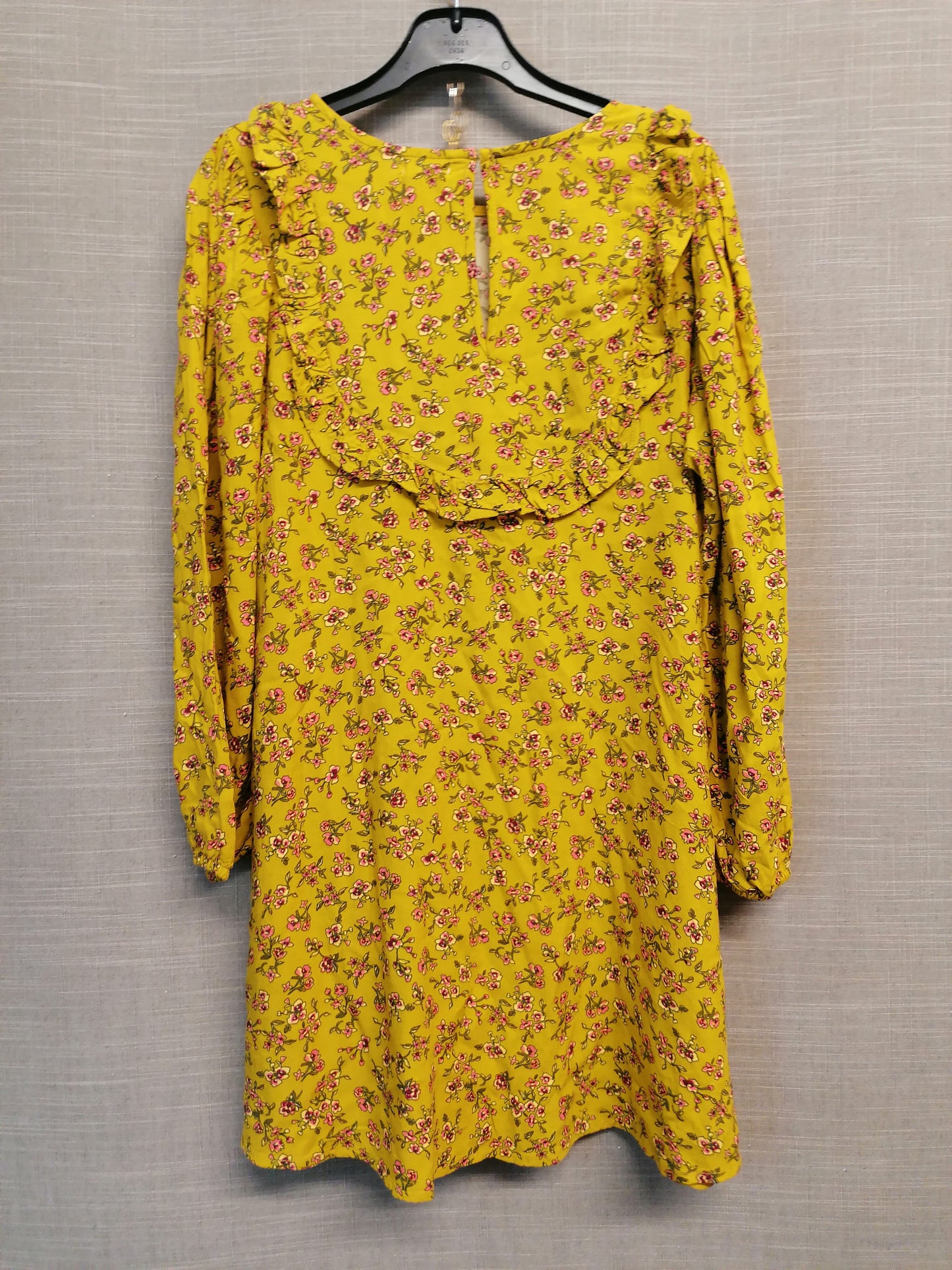 Next Girls Mustard Floral Long Sleeve Dress 9 years New