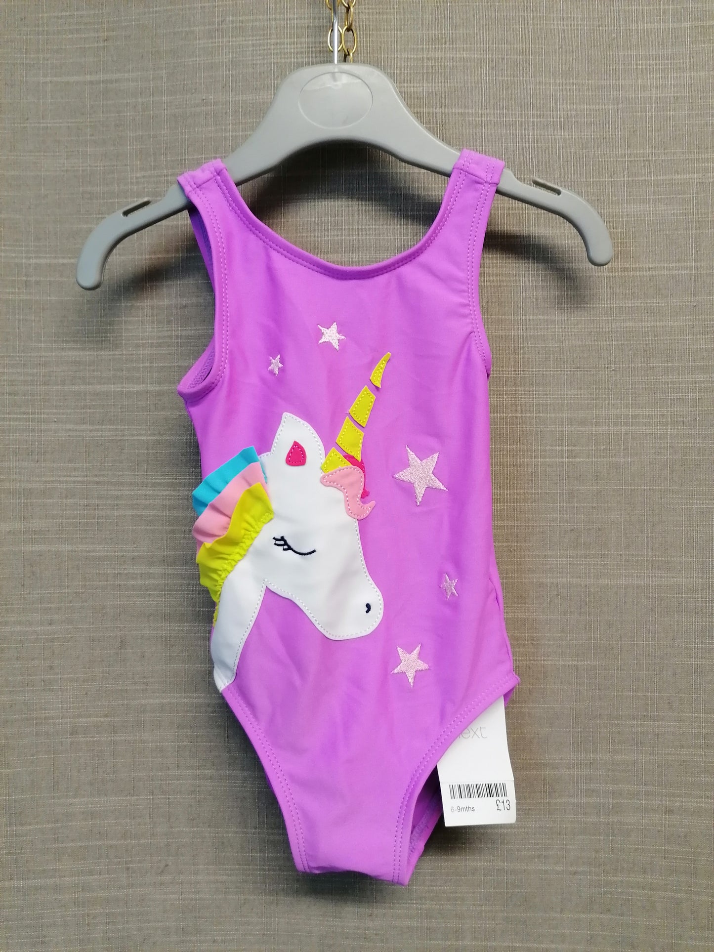 Next Unicorn Swimsuit Purple 6-9 Months New