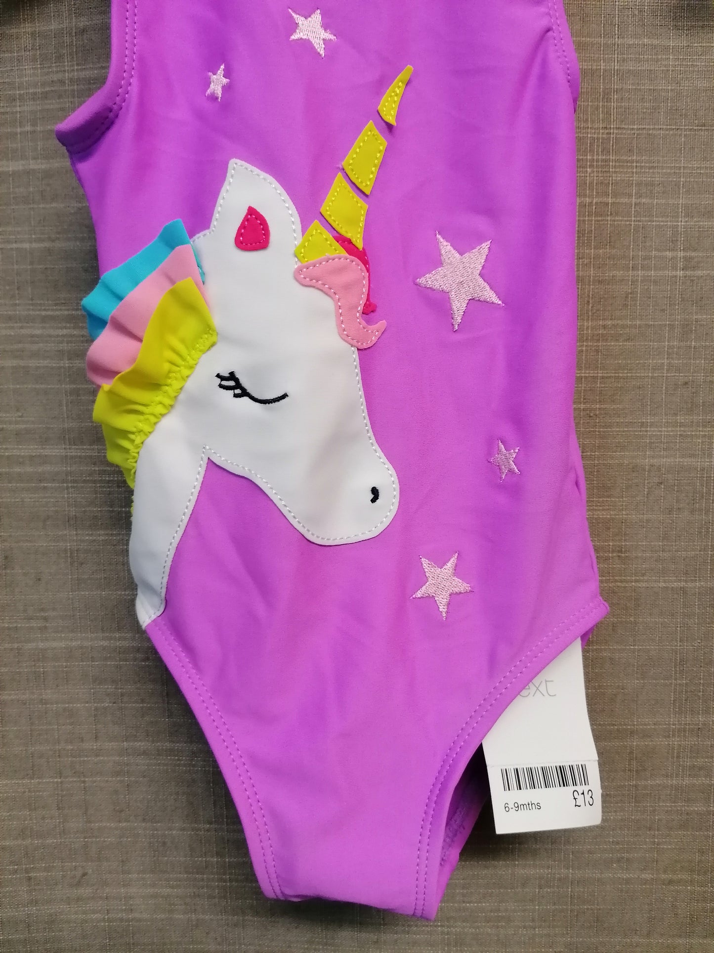 Next Unicorn Swimsuit Purple 6-9 Months New