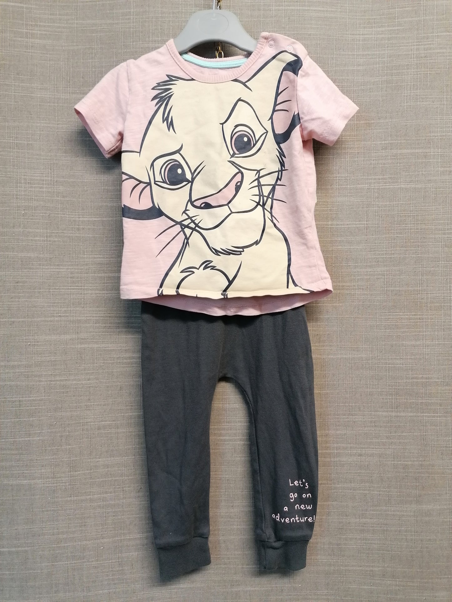 Disney George Lion King 2 Piece Outfit 12-18 Months