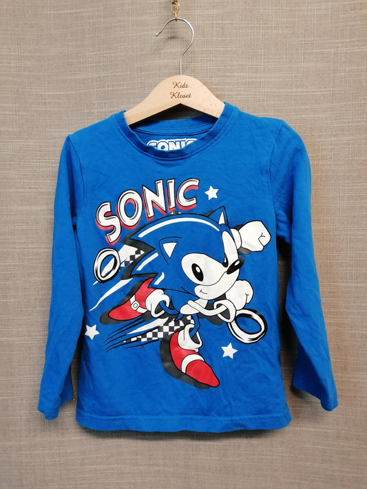 F&F Sonic the Hedgehog Blue Long Sleeve T-Shirt Age 5-6 Years