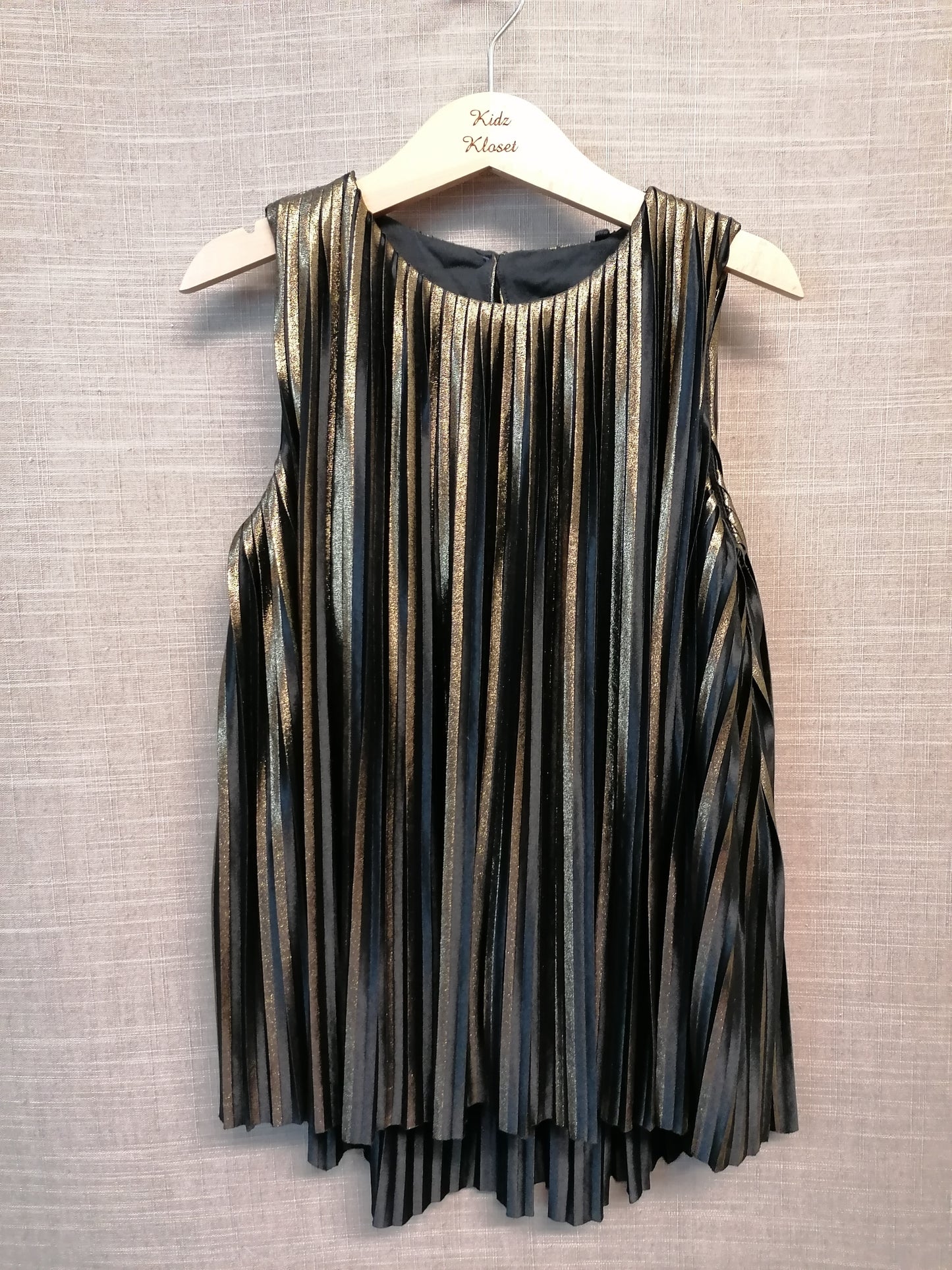 Next Black Gold Metallic Sleeveless Top Age 6 years