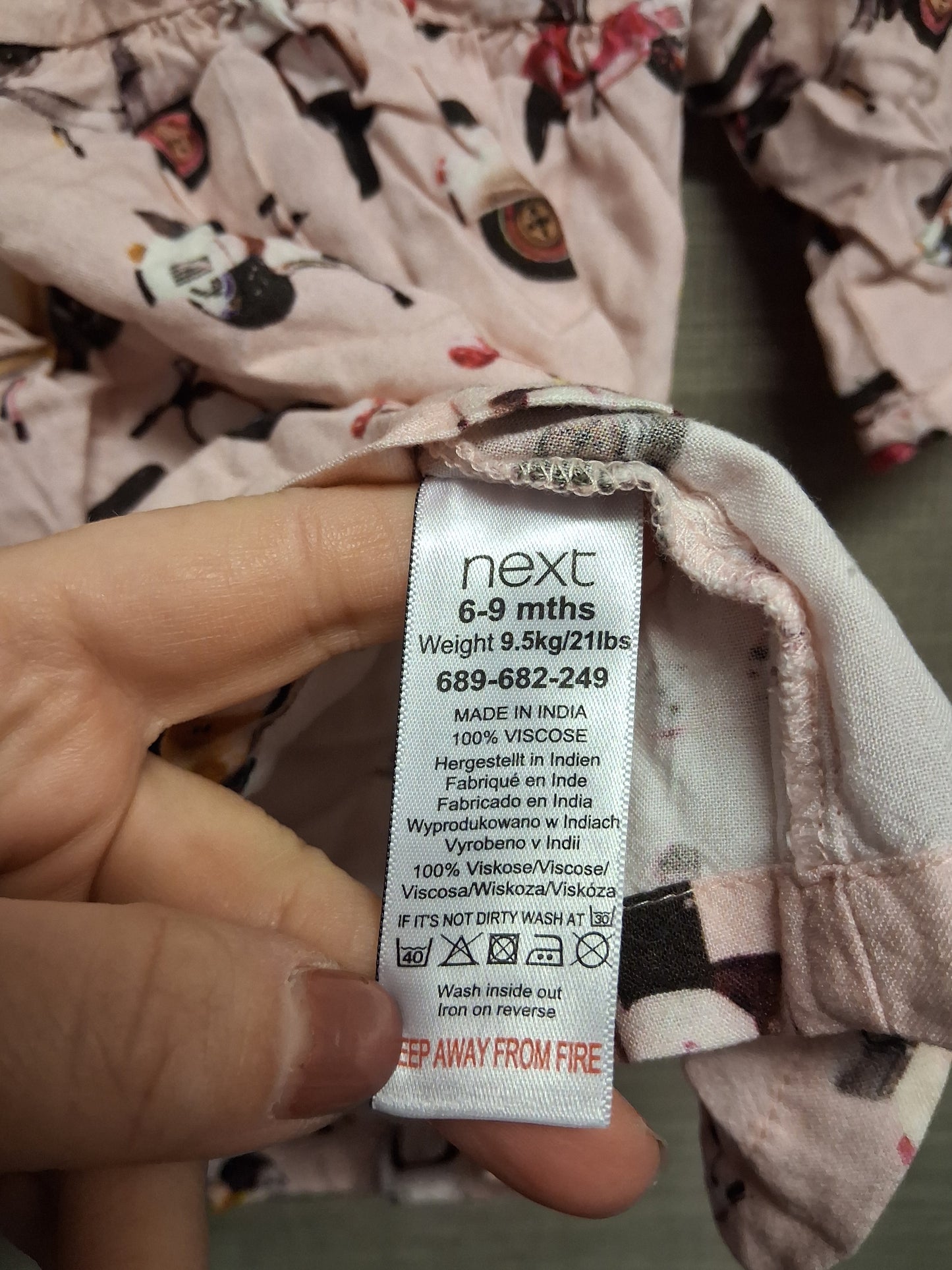 Next Girls A Line Pink Scooter Theme Dress Age 6-9 Months