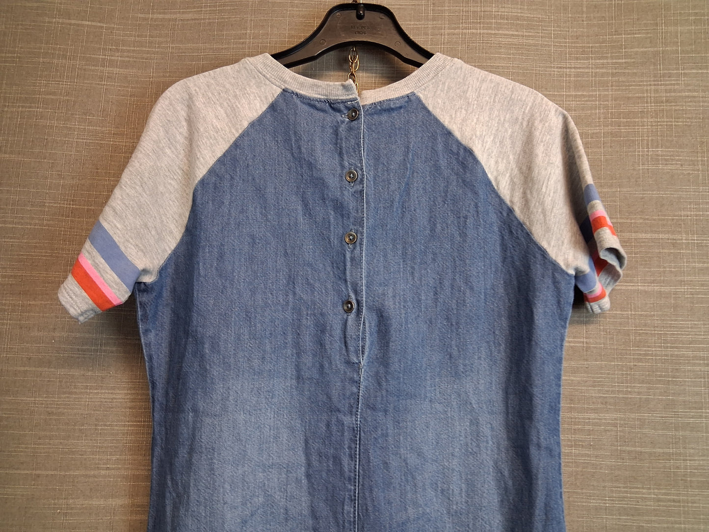 Next Girls Denim Jersey Mix Dress Short Sleeve Age 10 Years