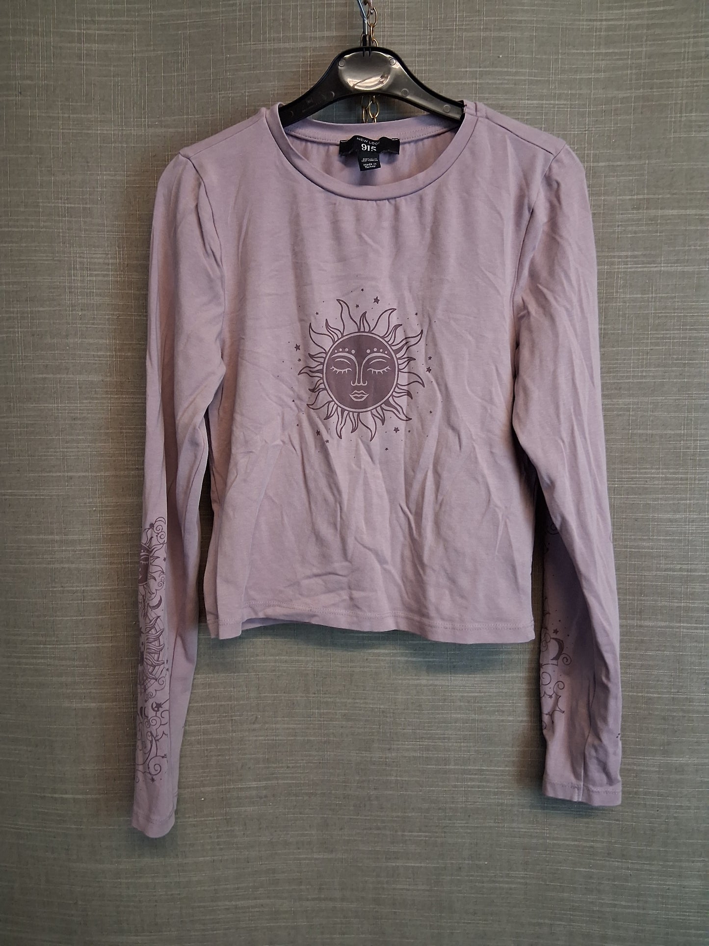 New Look Girls Lilac Long Sleeve T-Shirt Age 12-13 Years Stars and Moon Print