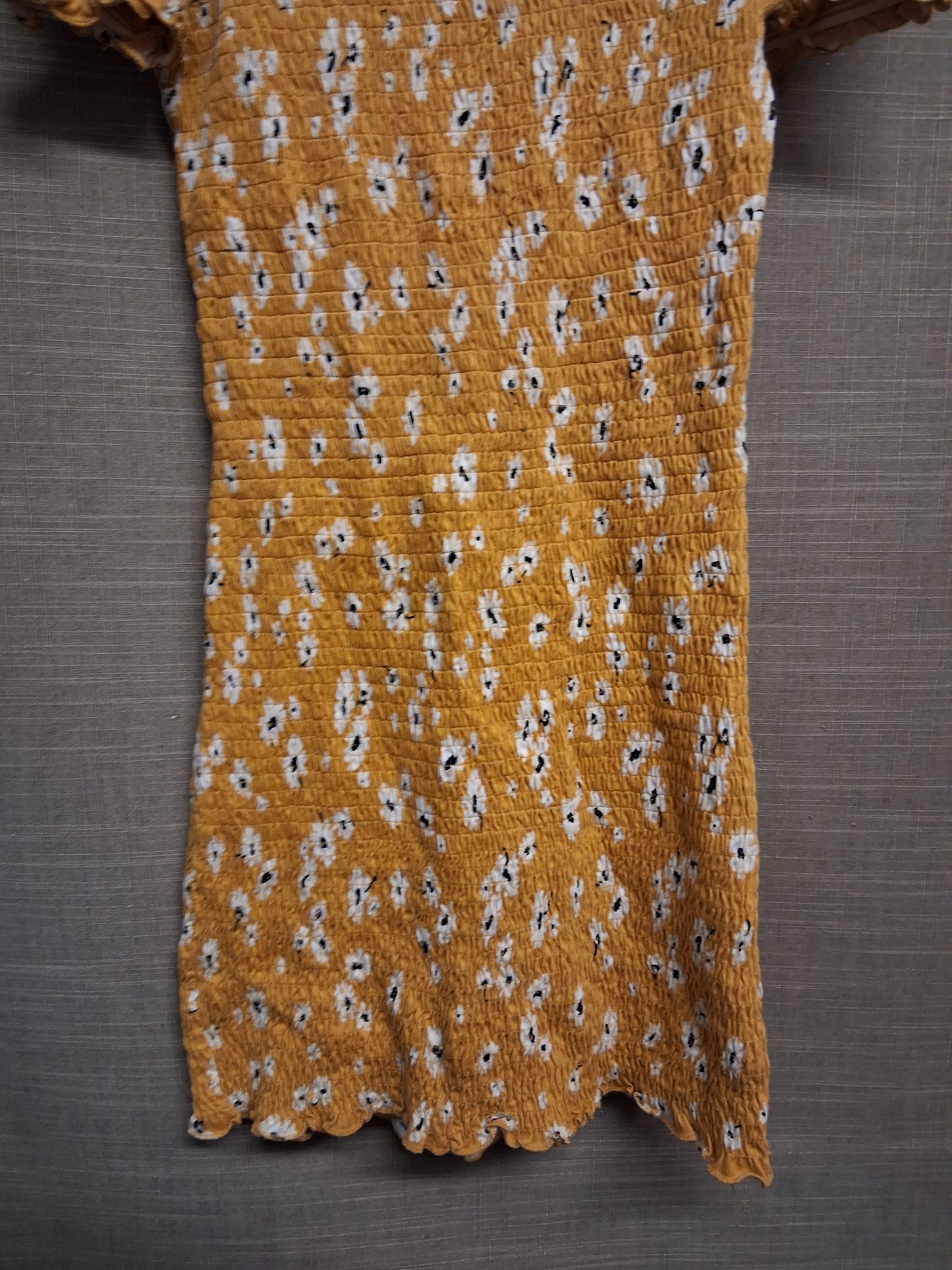 New Look Yellow Floral Off The Shoulder Short Sleeve Mini Dress Age 12-13 Years