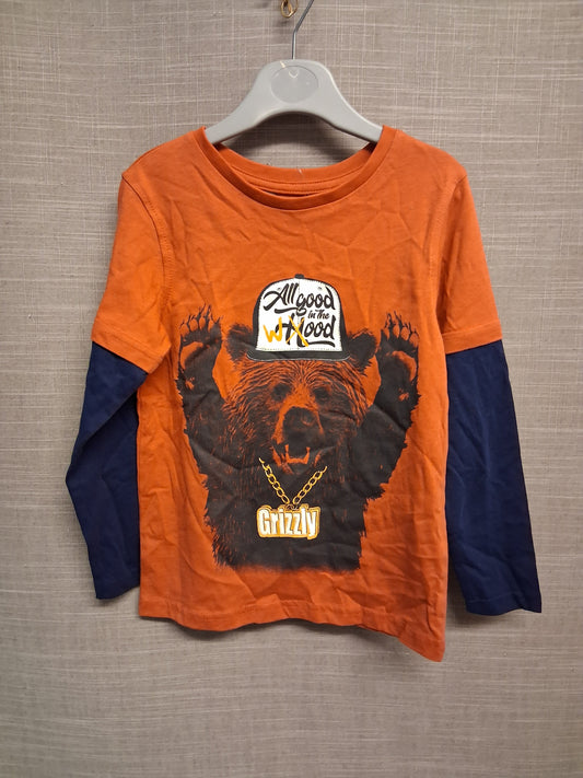 George Boys Bear Theme Long Sleeve T-Shirt Age 4-5 Years New