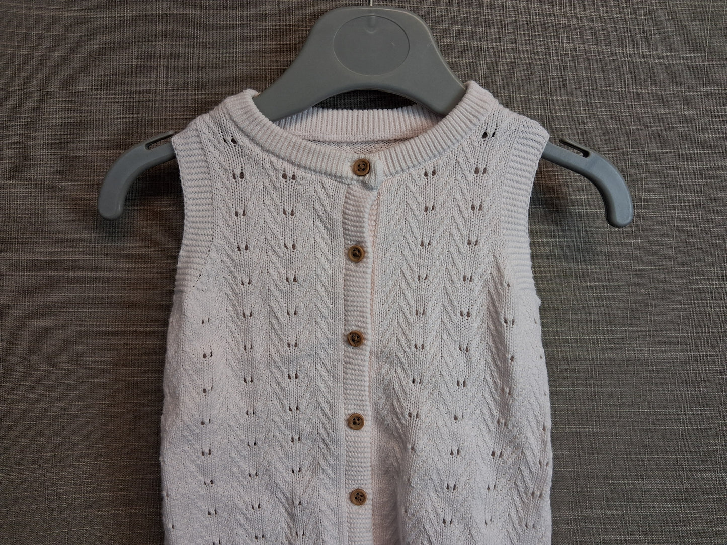George Girls Pale Pink Knitted Romper Age 0-3 Months 100% Cotton