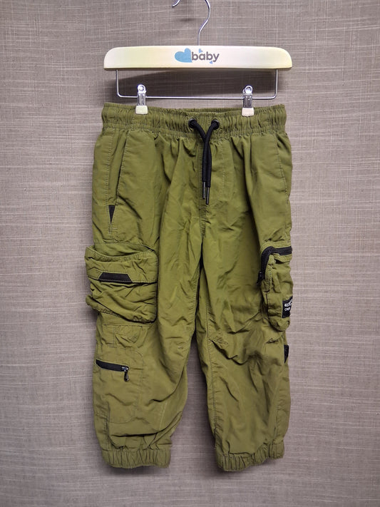 Next Boys Green Cargo Trousers Lined Age 3 Years