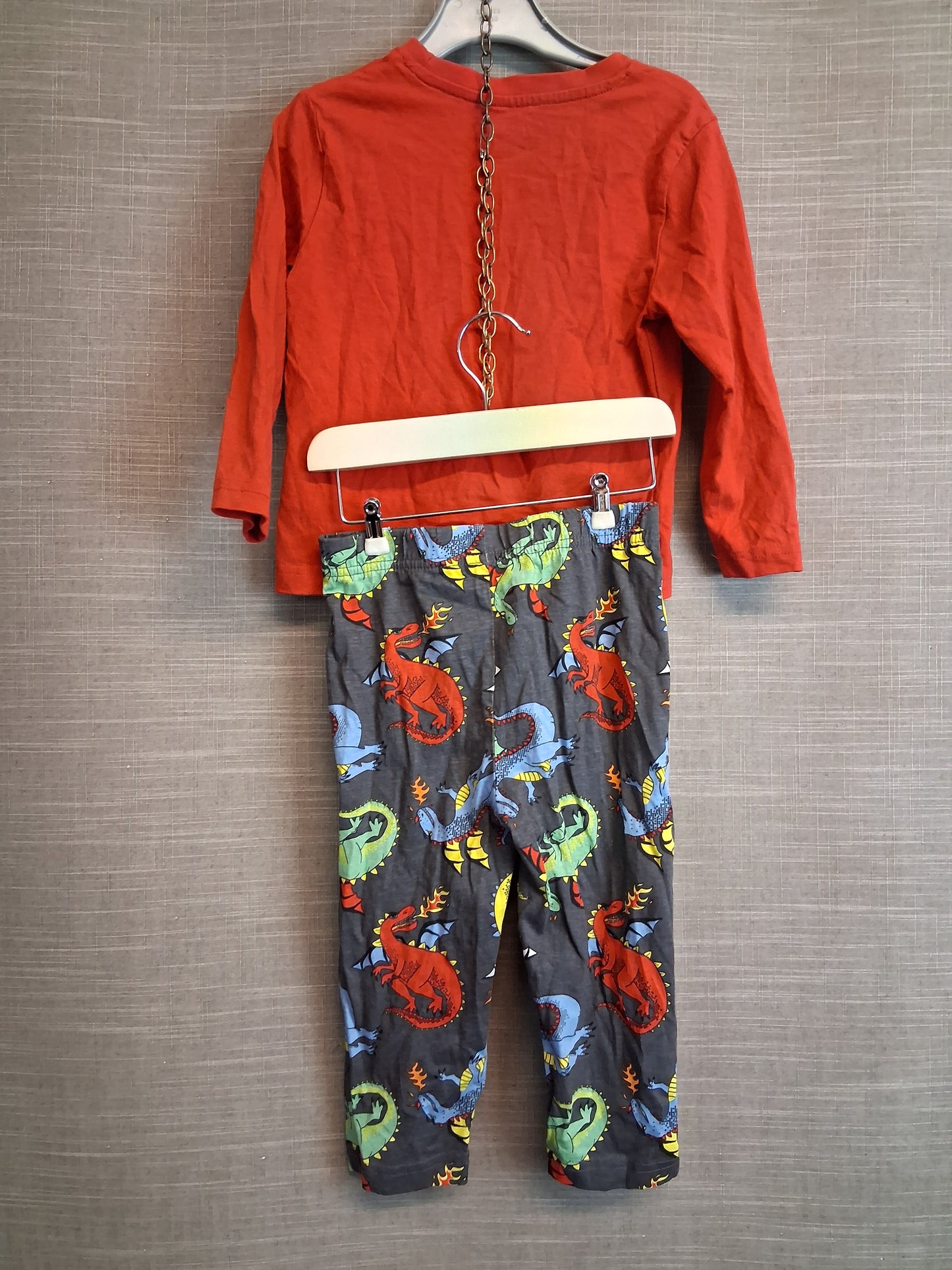 Primark Boys Dragon Theme Pyjamas PJ Set 2 Piece Multicolour Age 18-24 Months