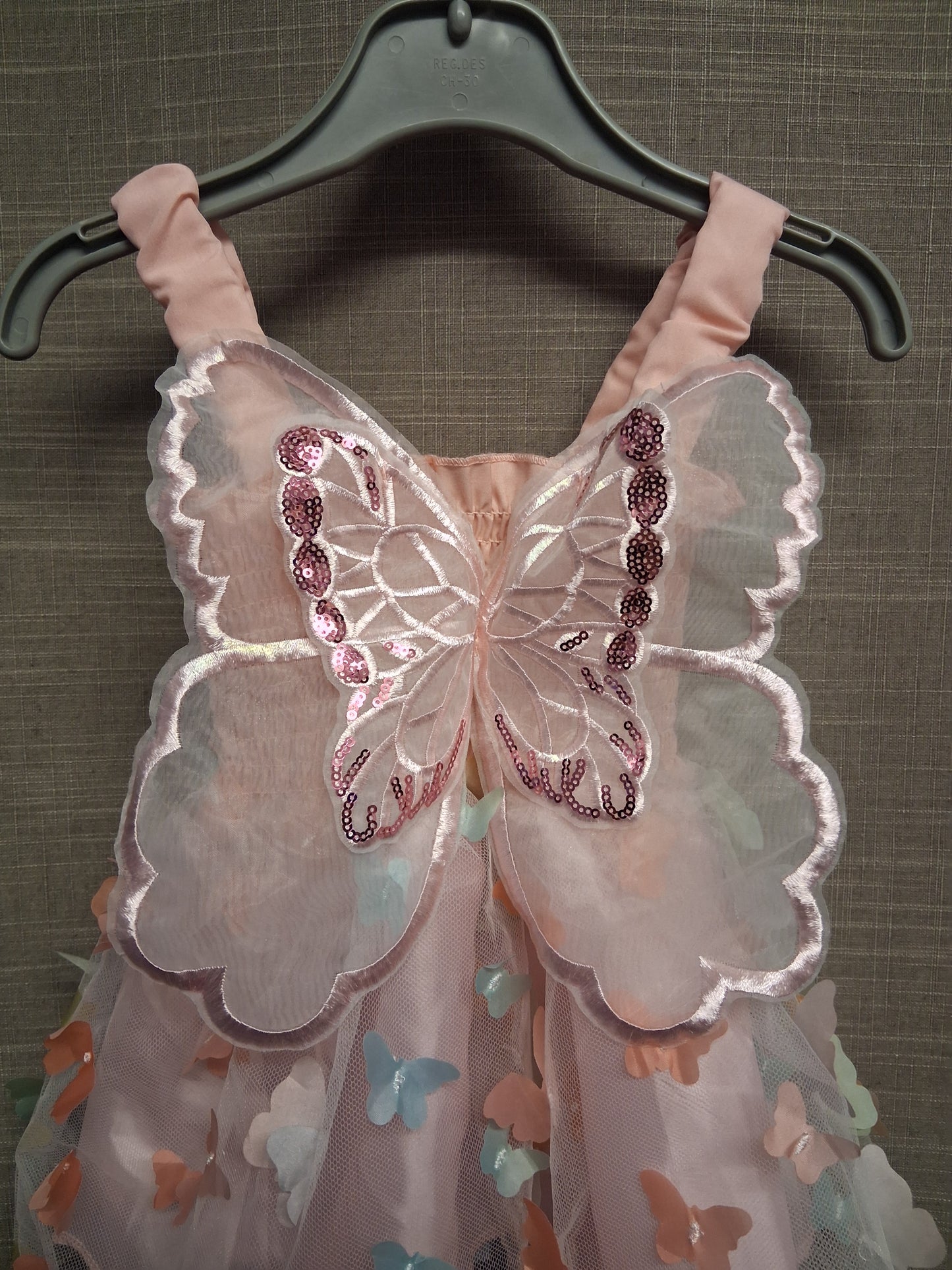 Shein Girls Butterfly Pink Dress Age 9-12 Months New