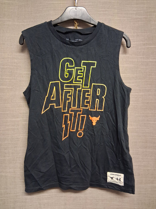 Under Armour Black Sleeveless Tank Vest Top Age Youth Medium  8-10 Years