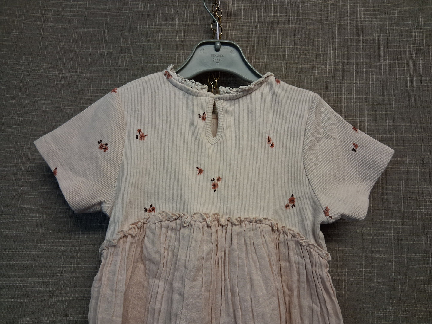 Next Girls Beige Floral Peplum T-Shirt Age 5-6 Years
