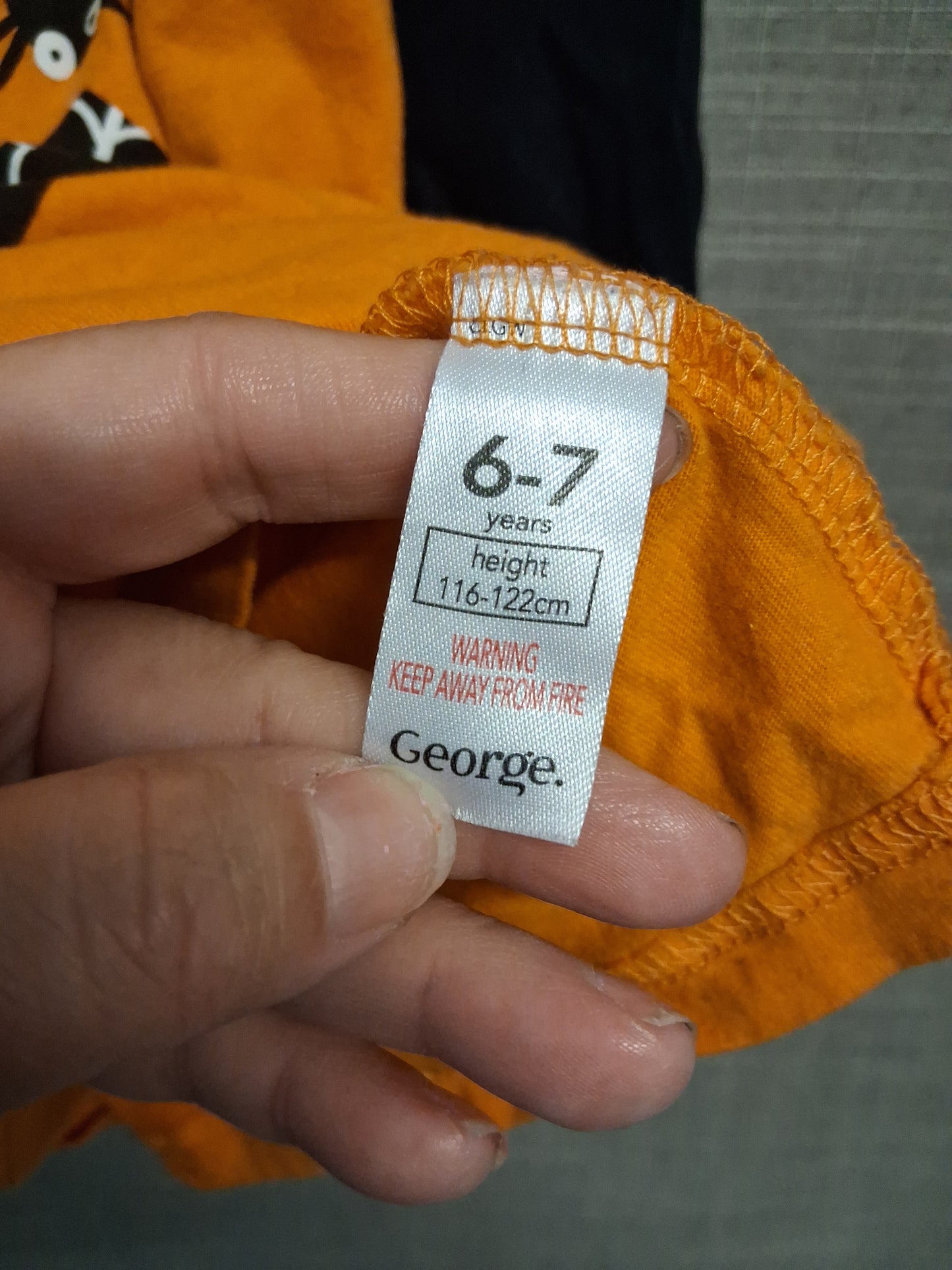 George Halloween Pumpkin Orange Long Sleeve T-Shirt Age 6-7 Years