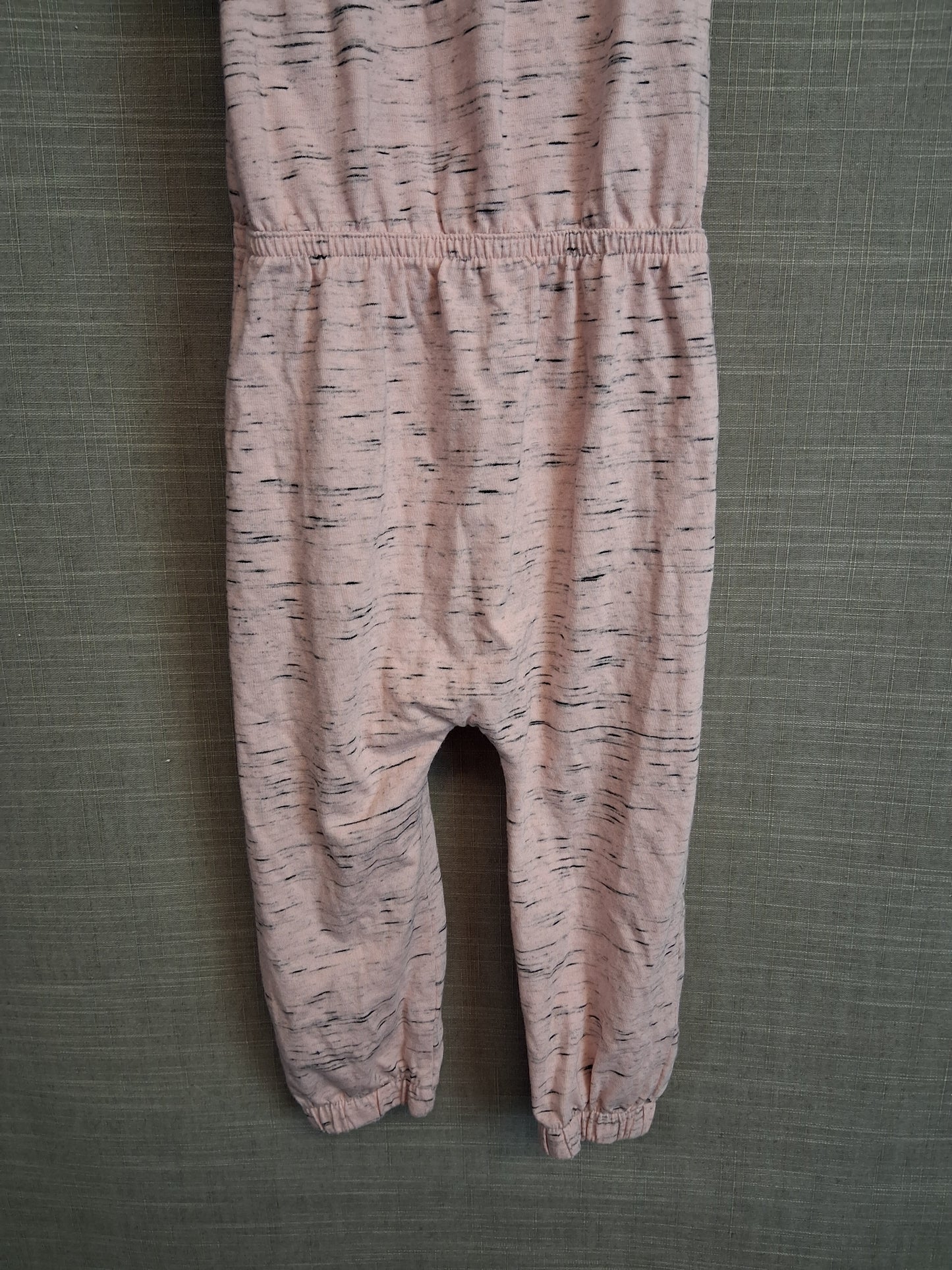 F&F Girls Pink Grey Jumpsuit Sleeveless Jersey Age 12-18 Months
