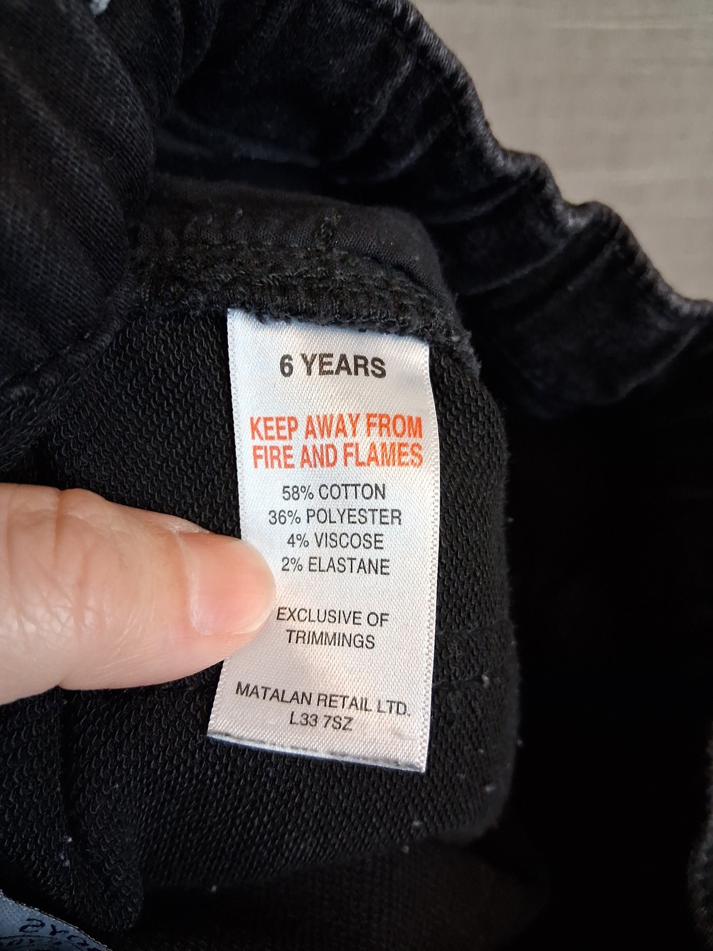 Matalan Boys Black Denim Shorts Age 6 Years