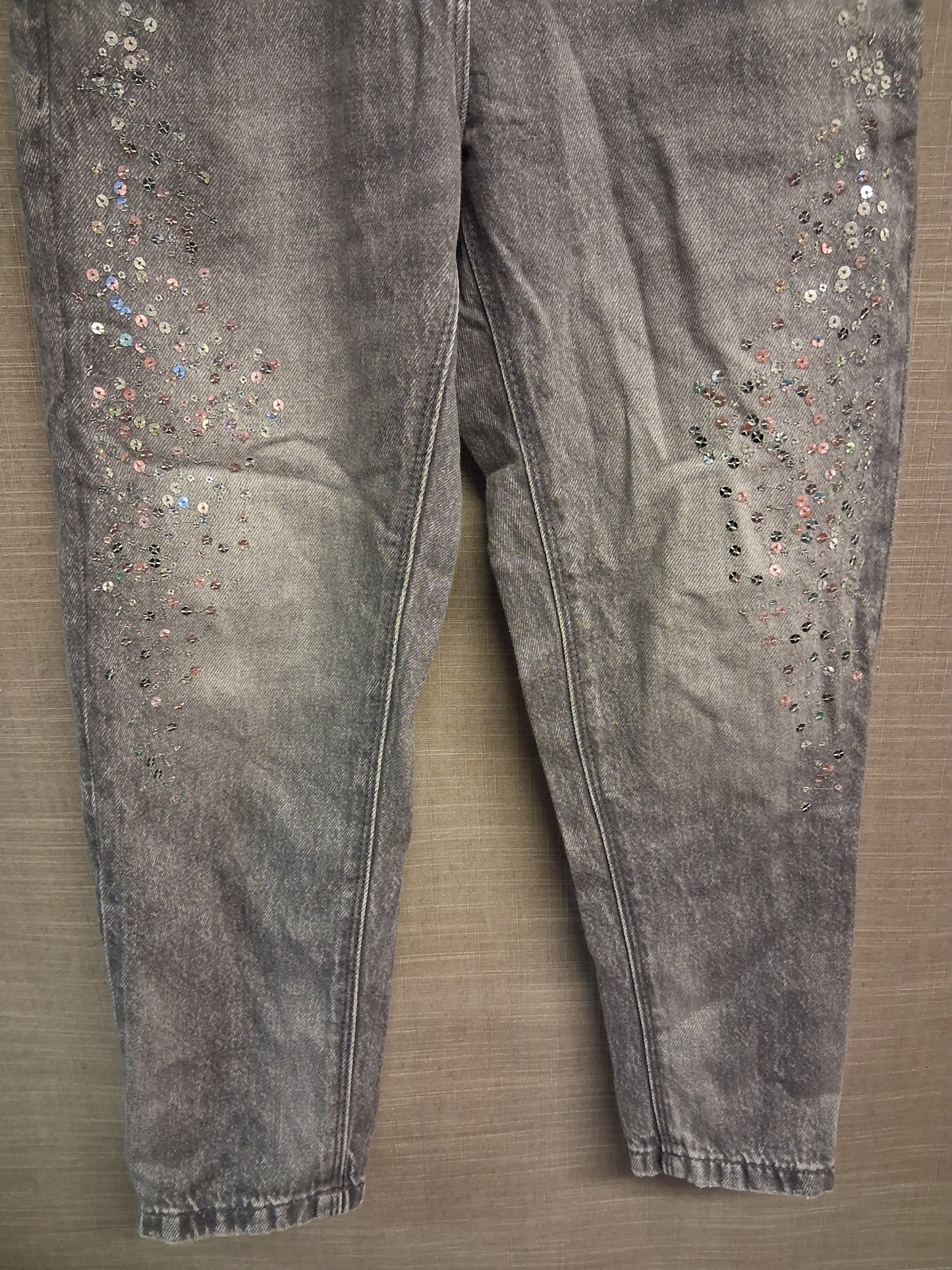 Next Jeans Girls Grey Denim Sequin Detail Age 9 Years