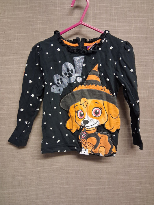 George Girls Paw Patrol Skye Halloween Theme Long Sleeve T-Shirt Black Age 3-4 Years