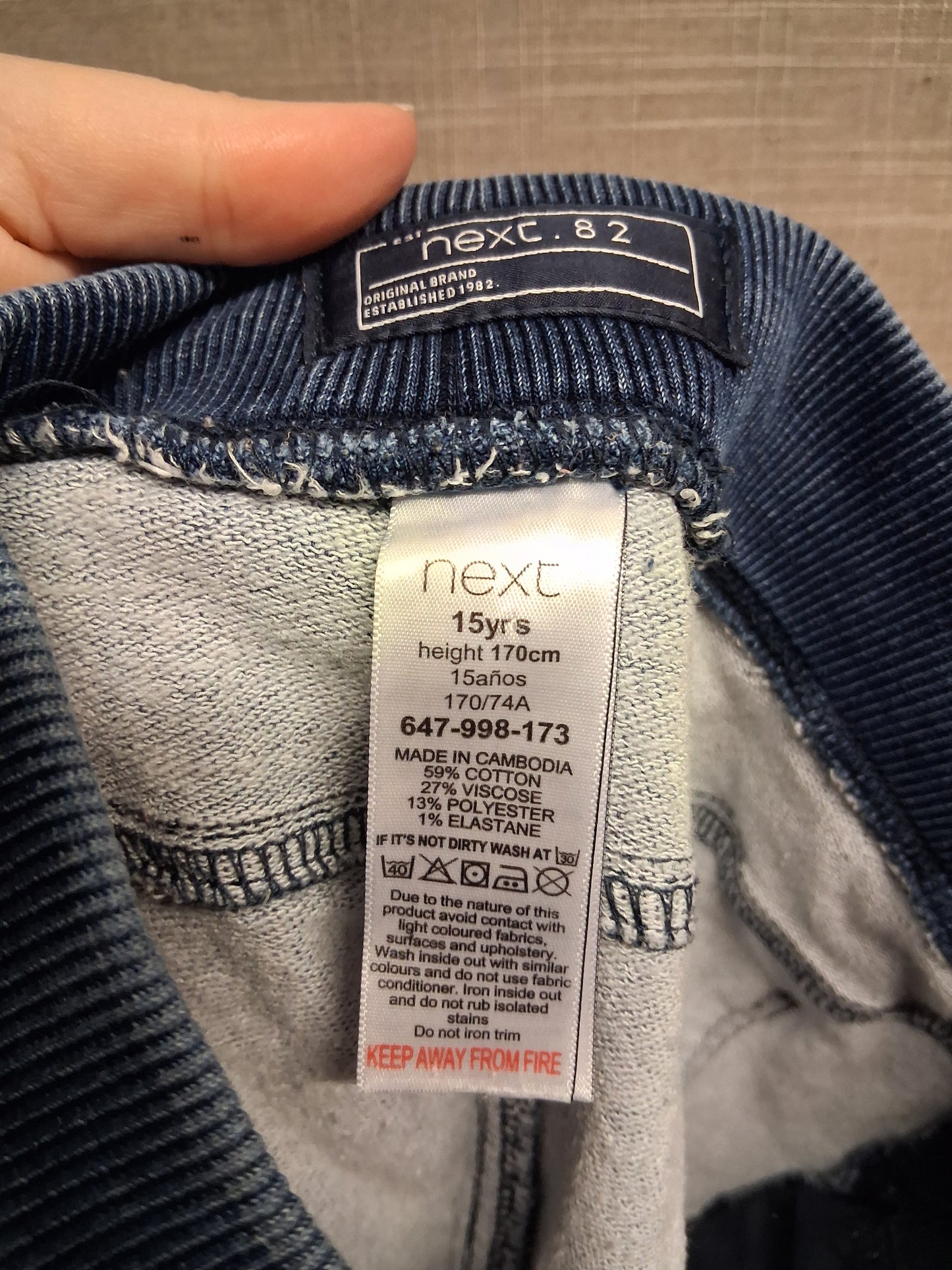 Next Boys Blue Jeans Elastic Waist Age 15 Years