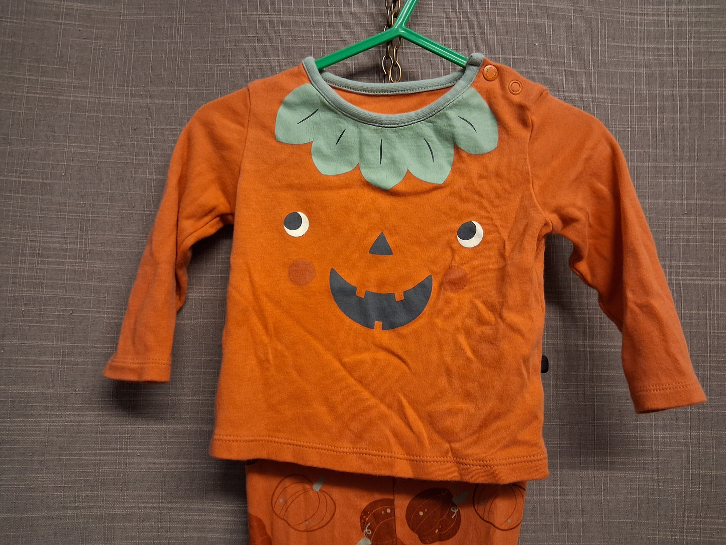 TU Boys Orange Halloween Theme Piece Pyjamas PJs Set Age 6-9 Months