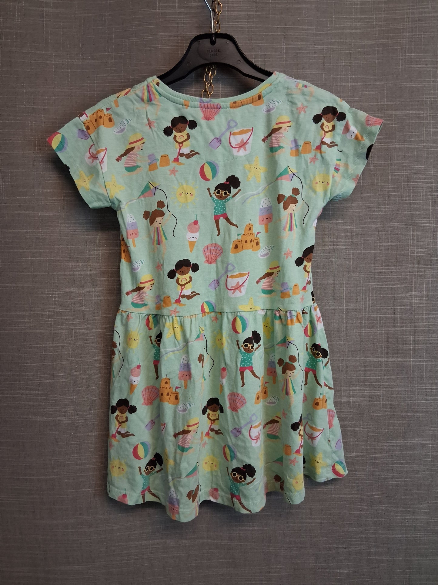 TU Girls Green Jersey T-Shirt Dress Age 6-7 Years