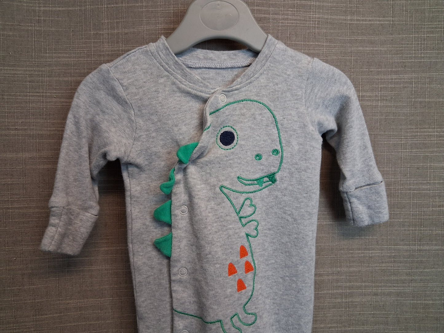 Matalan Boys Grey Dinosaur Sleepsuit Age Newborn