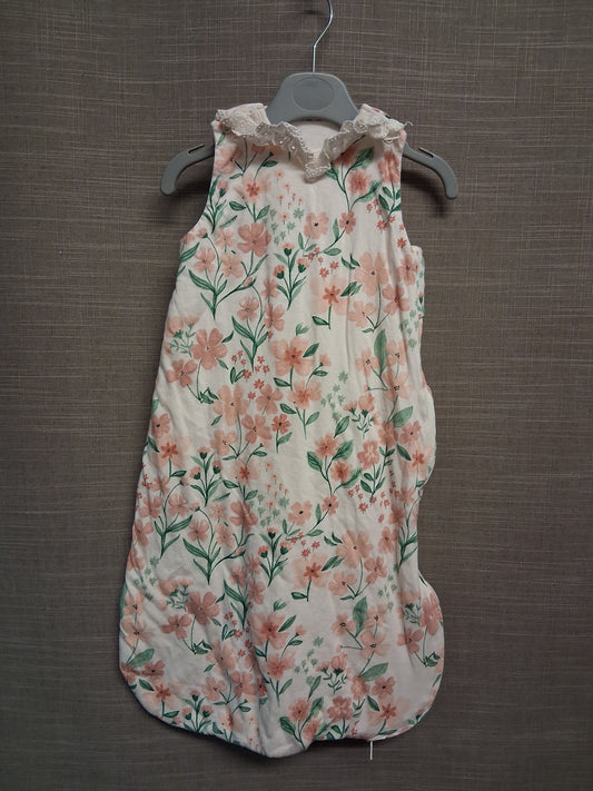 George Girls Floral Sleeping Bag Age 0-6 Months 1 Tog Zip Closure