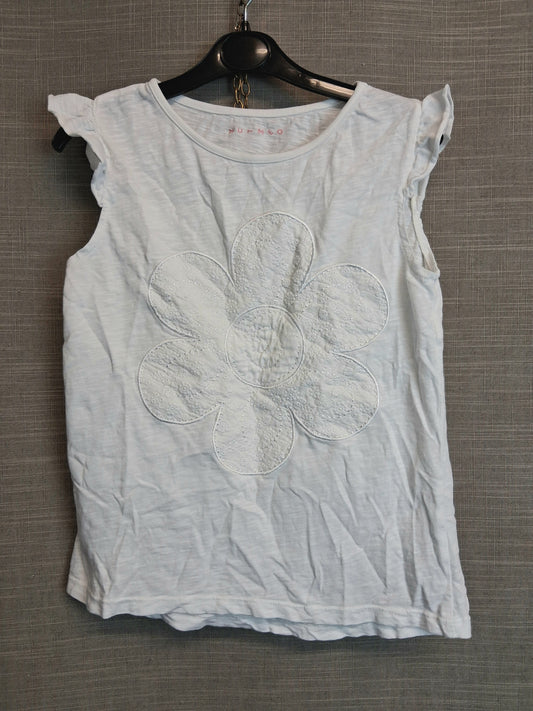 Nutmeg White Sleeveless Jersey T-Shirt Age 9-10 Years