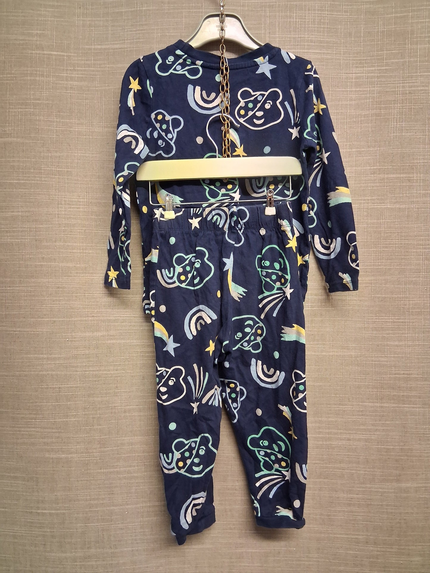 George Boys "Pudsey" Children in Need Pyjamas PJs 2 Piece Set Age 2-3 Years