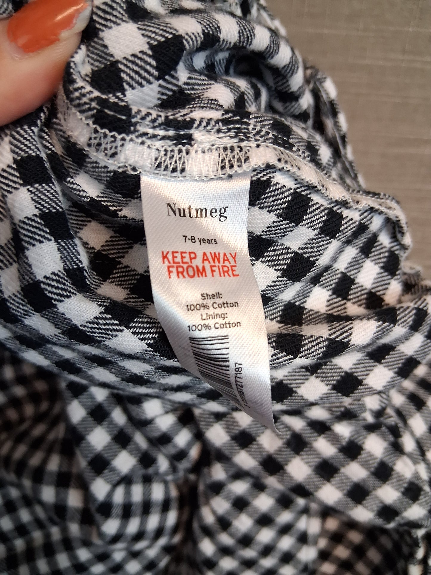 Nutmeg Girls Black White Check Jumpsuit Ankle length Age 7-8 Years