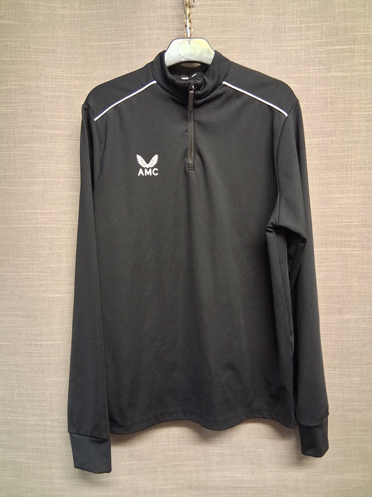 Castore AMC Black 1/4 Zip Pullover Sweater Junior XL Age 12-13 Years