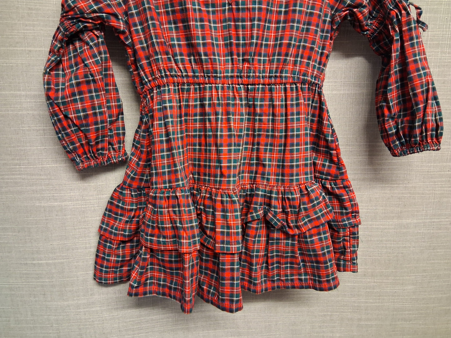 Next Tarten Dress Bow Long Sleeve Detail Age 5 Years 100% Cotton