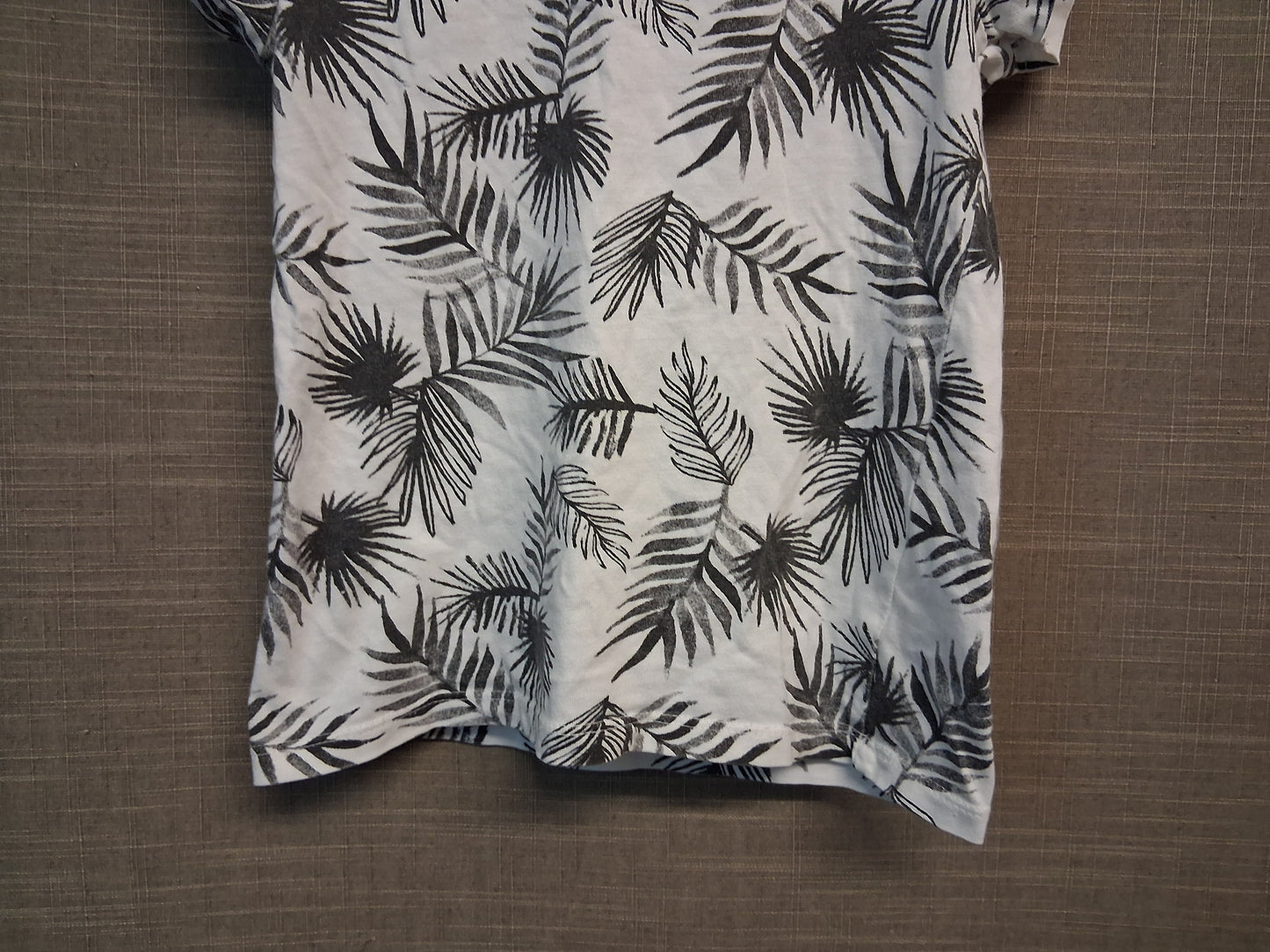 George Boys Tropical Print White Black Short Sleeve Age 5-6 Years