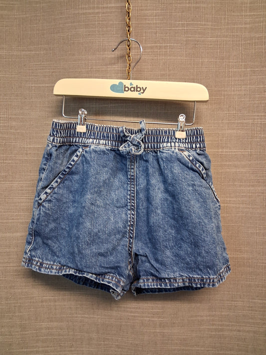 Next Girls Blue Denim Shorts Elastic Waist 6 Years