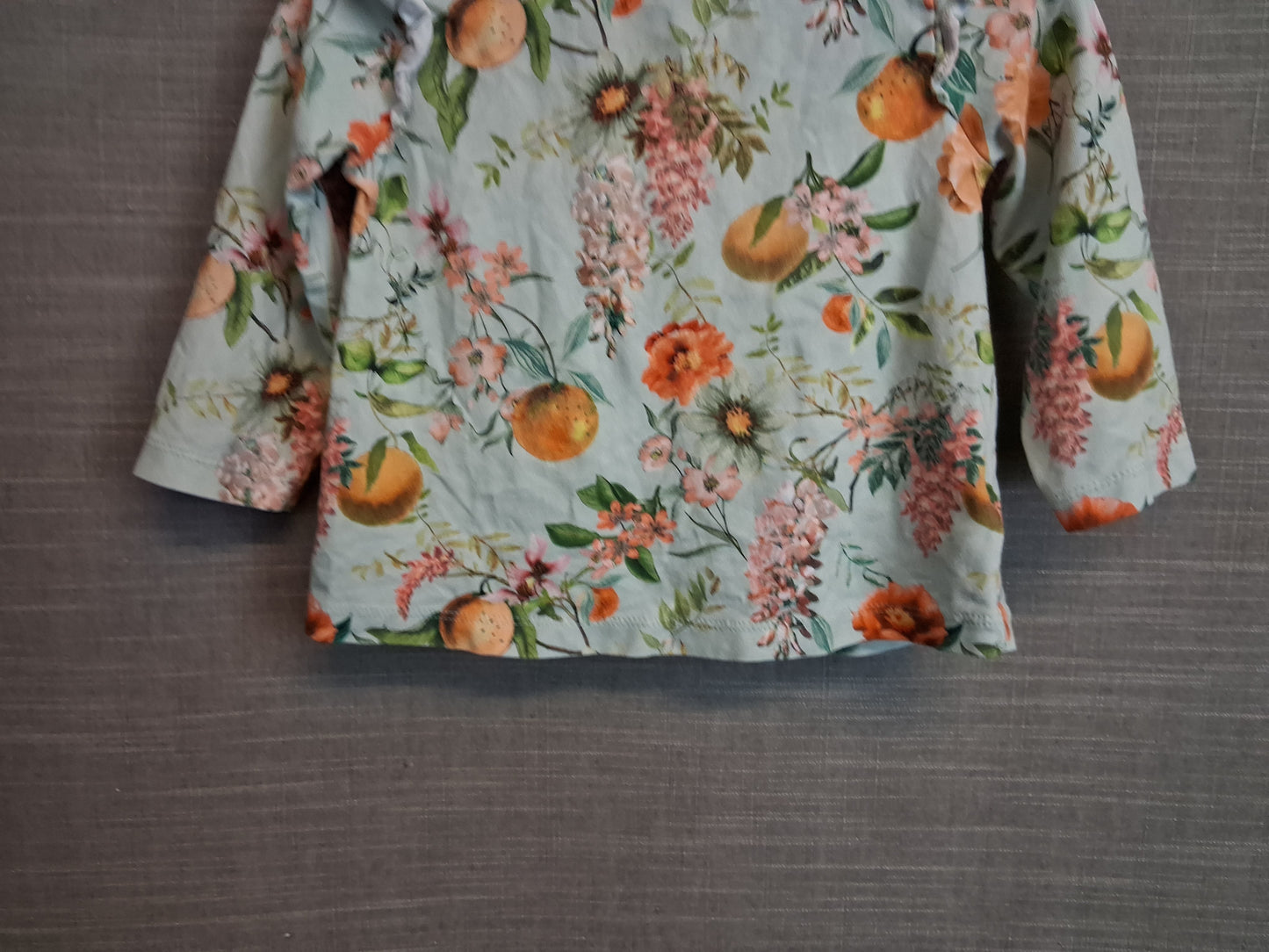 Next Girls Long Sleeve Floral Fruit Jersey T-Shirt Age 6-9 Months