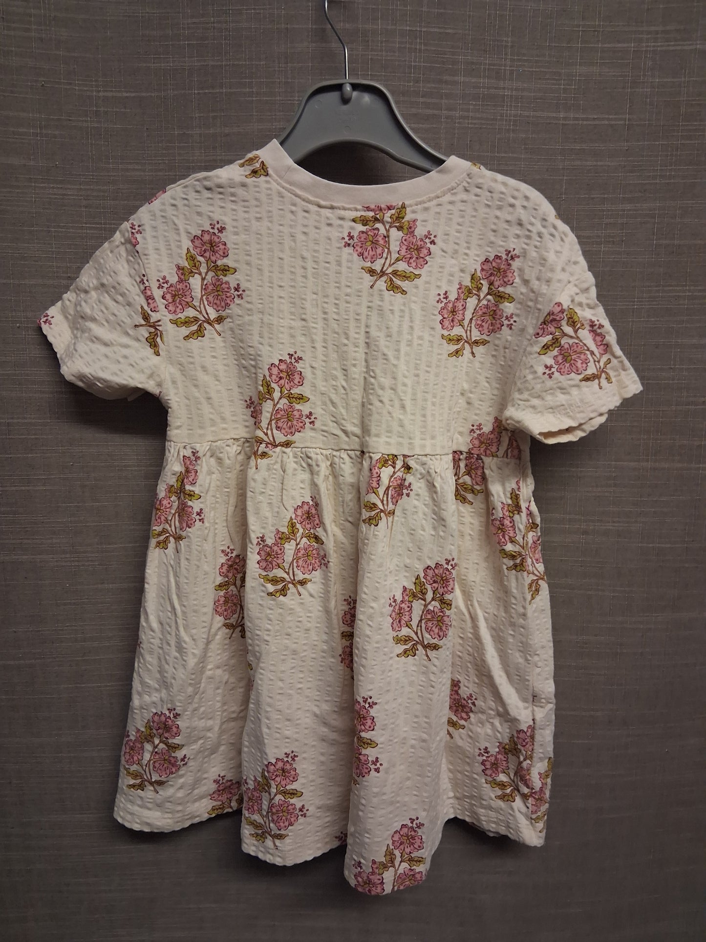 Next Girls Cream Floral Jersey T-Shirt Dress Age 2-3 Years