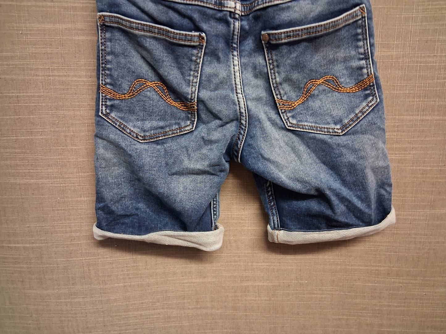 H&M Boys Soft Touch Slim Fit Denim Shorts Age 8-9 Years Adjustable Waist