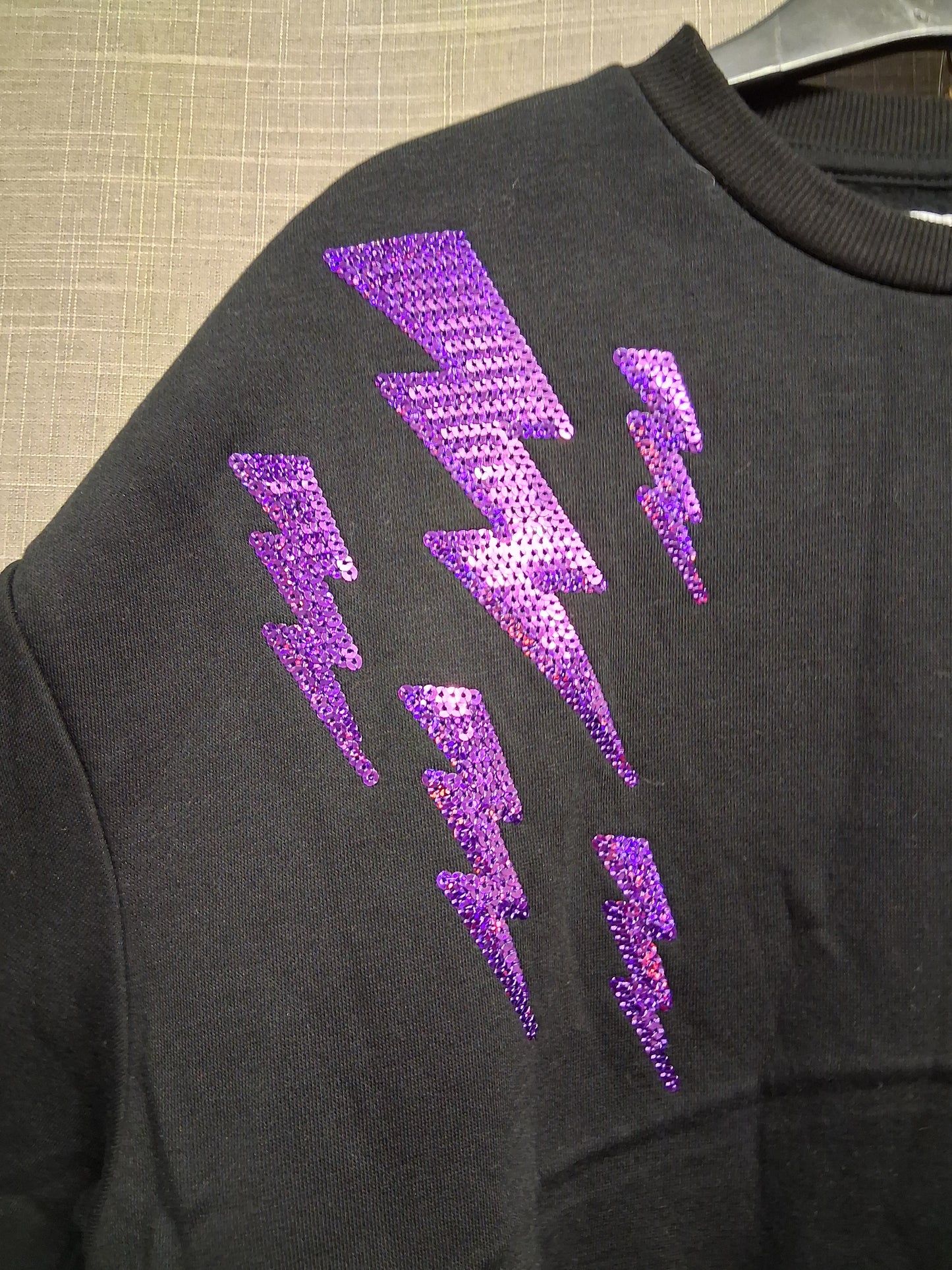 Primark Girls Black Purple Lightening Sweater Age 10-11 Years New