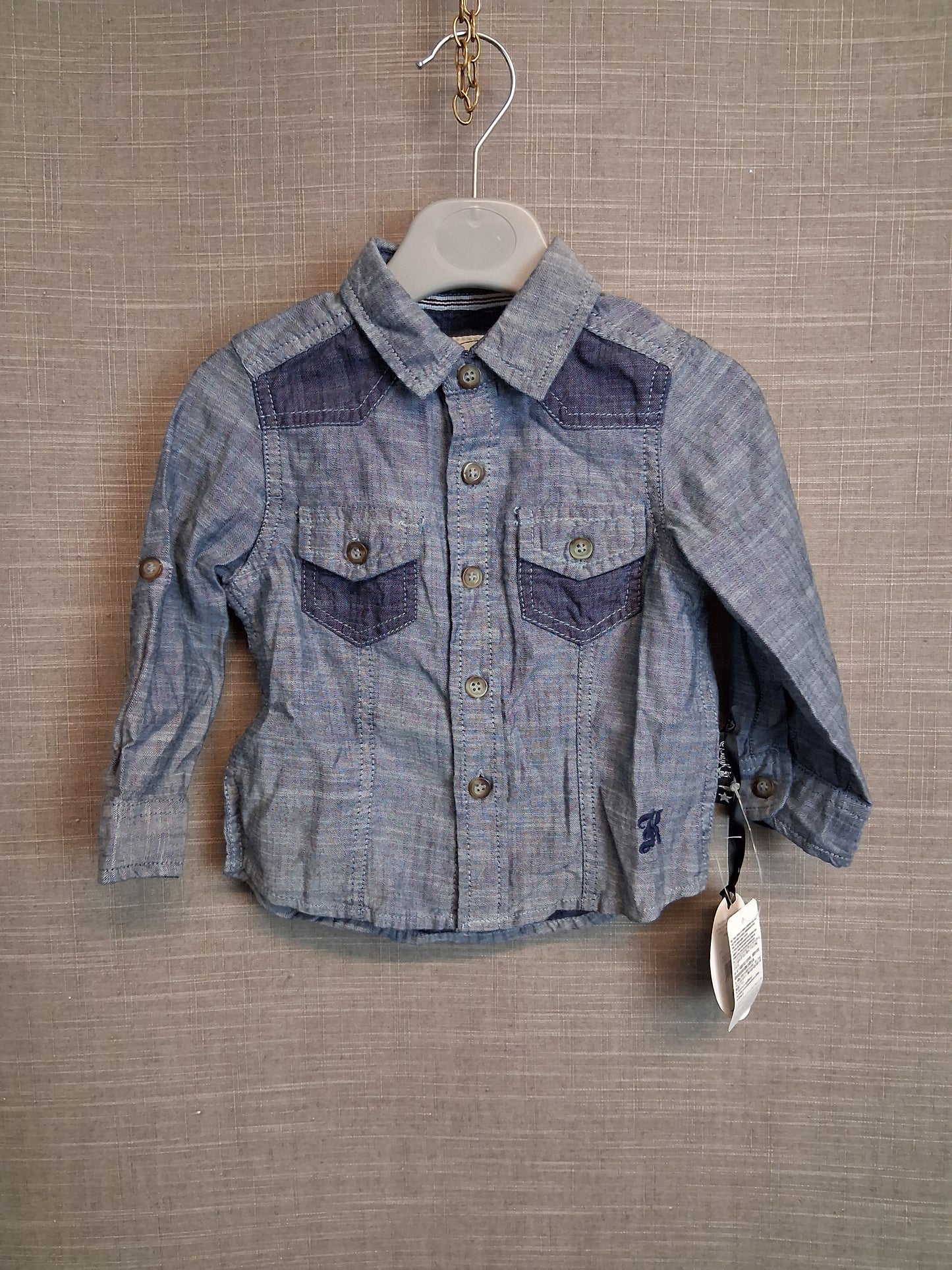 Baby K Myleene Klass Boys Denim Shirt Long Sleeve Age 9-12 Months New