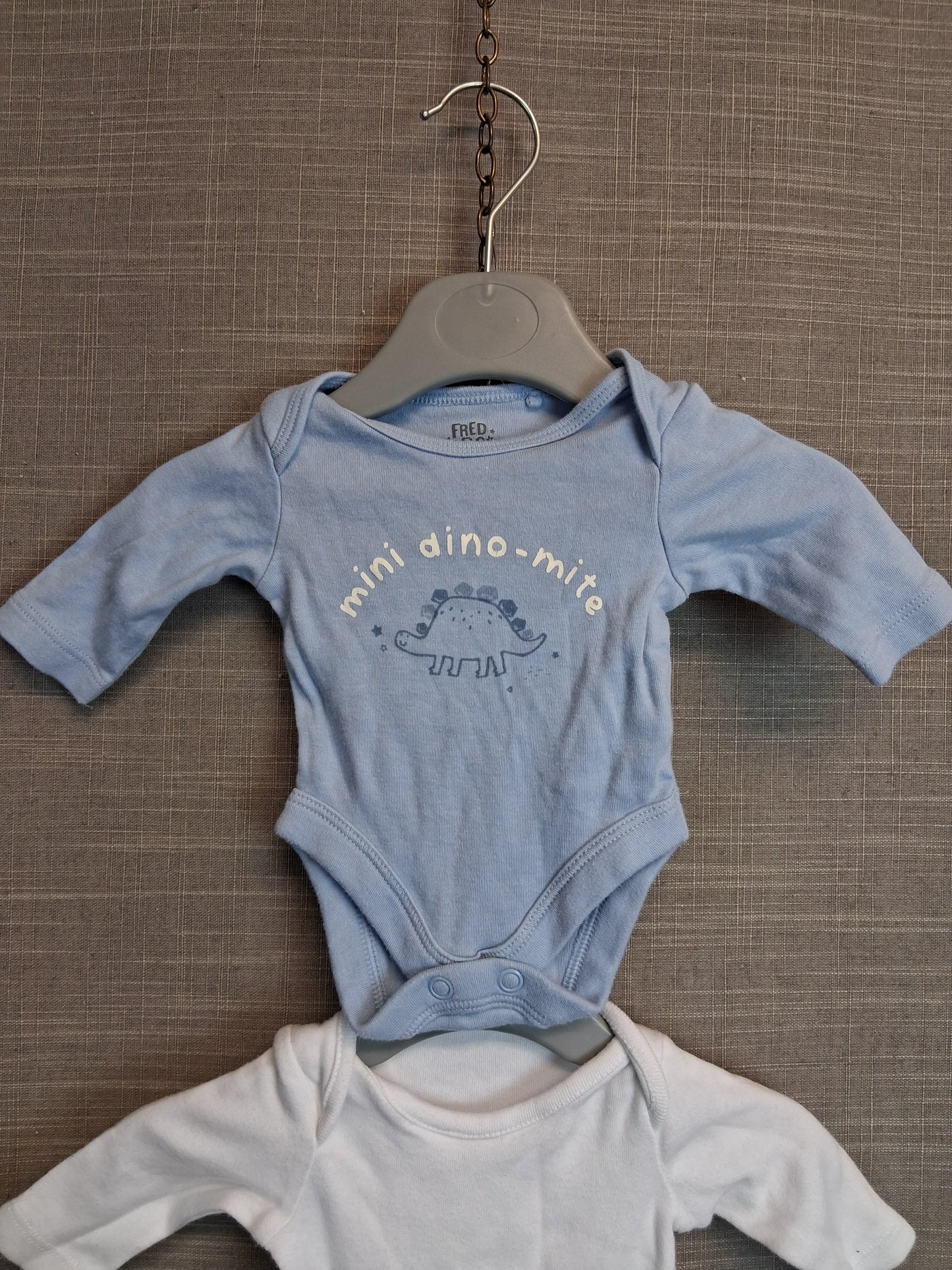 F&F Boys Long Sleeve Bodysuits X2 Age Tiny Baby