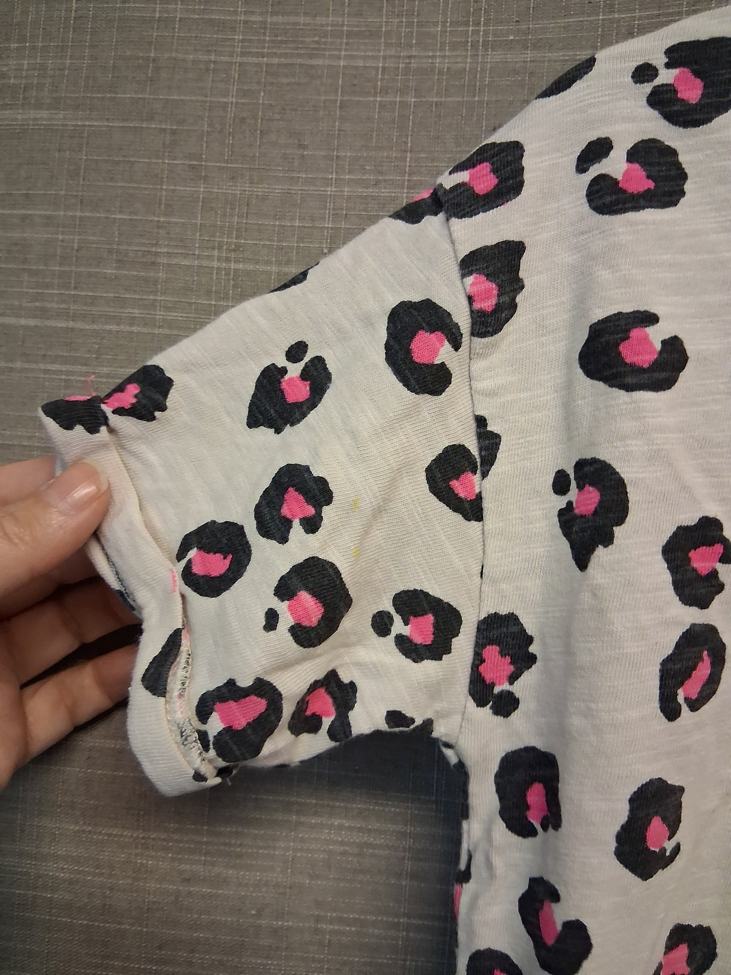 Next Girls Animal Print Cream Short Sleeve T-Shirt Age 5-6 Years