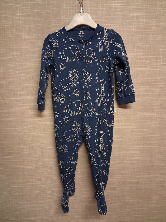 Next Boys Blue Animal Theme Sleepsuit Age 12-18 Months