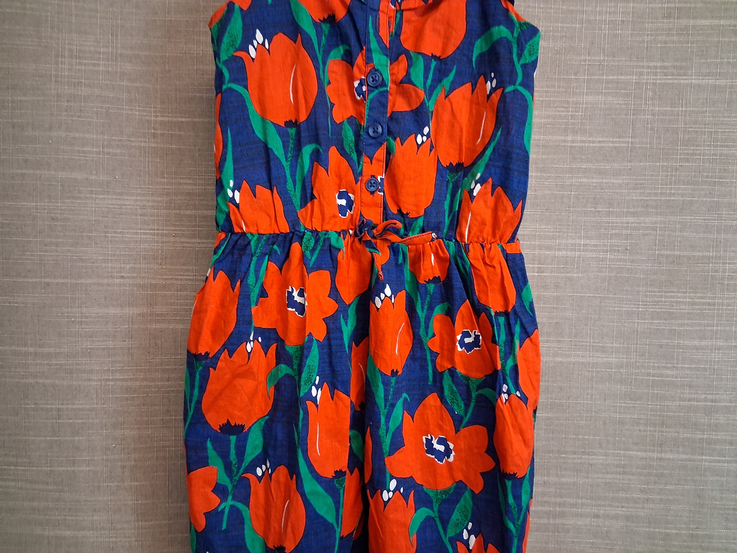 Next Girls Poppy Print Dungarees Romper Age 2-3 Years Lightweight
