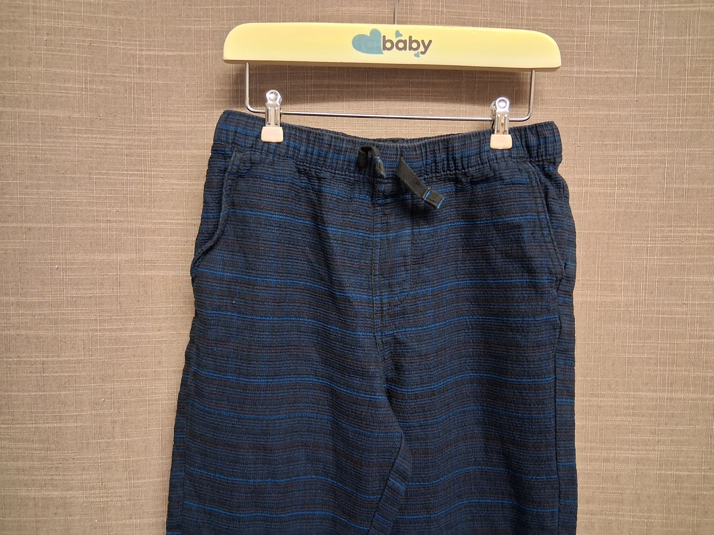 River Island Blue 100% Cotton Summer Trousers Drawstring Waist Age 7-8 Years