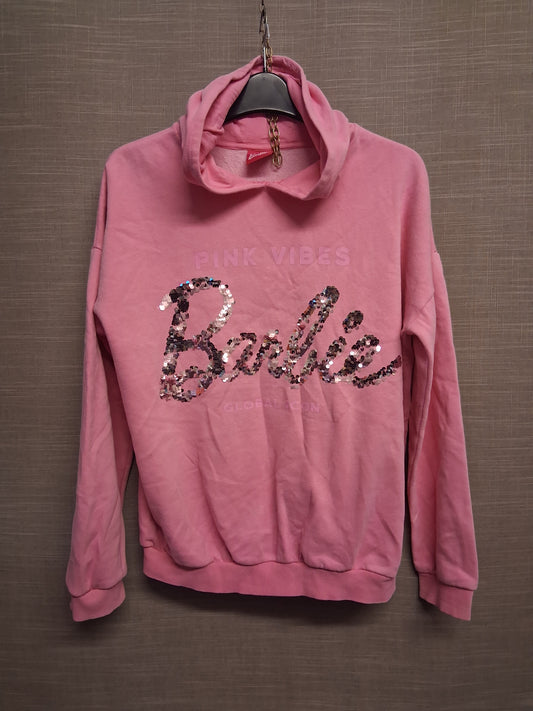 George Barbie Pink Sequin Hoodie Sweater Age 13-14 Years
