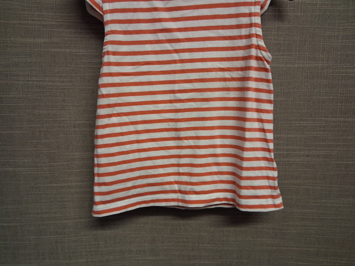 John Lewis Girls Pink White Striped Cap Sleeve T-Shirt Age 2-3 Years
